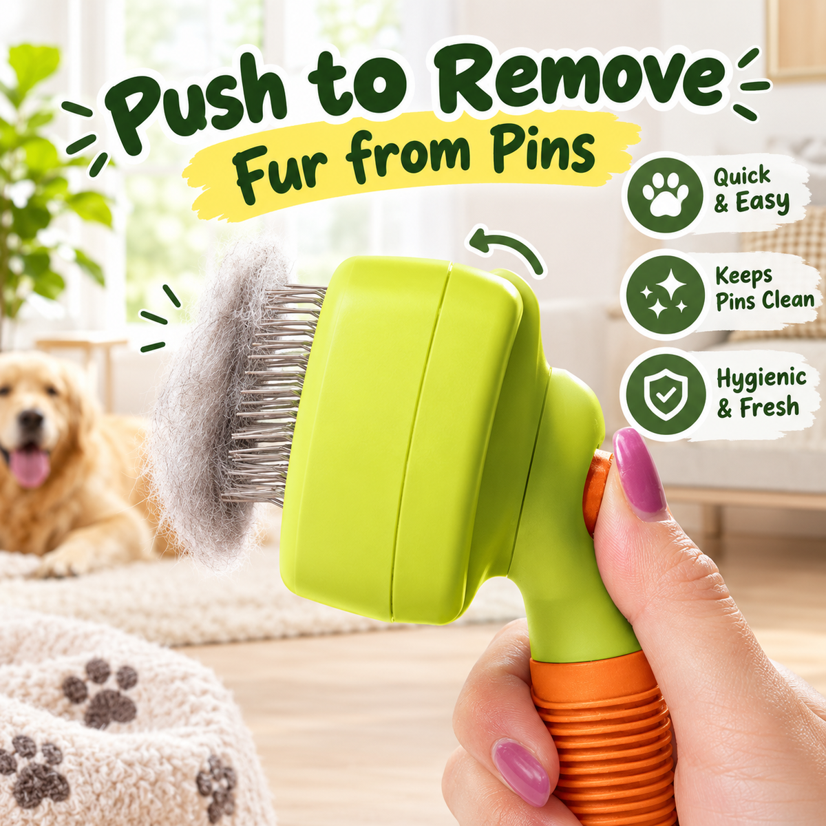 Meowora Retractable Pet Grooming Brush